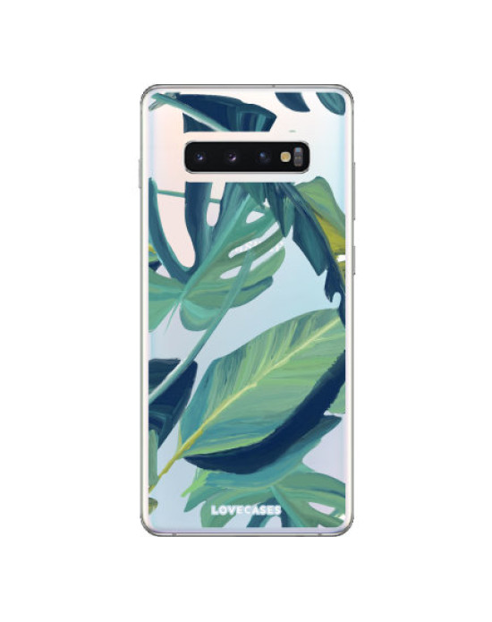 LoveCases Samsung S10 Tropical Phone Case - Clear Green