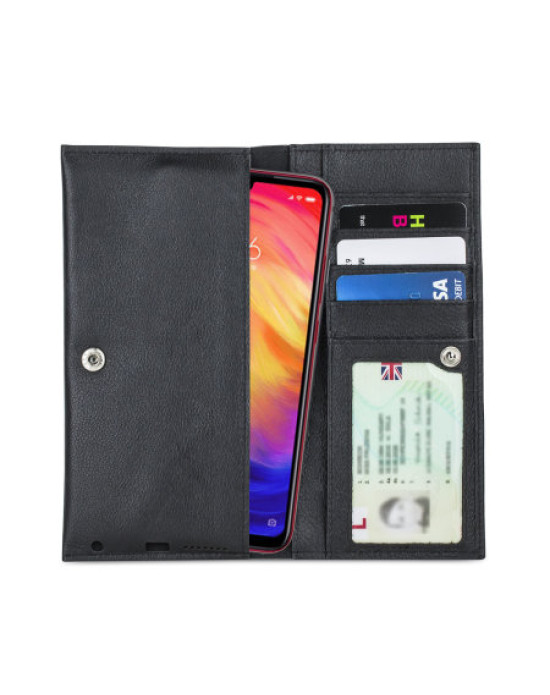Olixar Primo Genuine Leather Xiaomi Redmi Note 7 Wallet Case - Black Olixar Primo Genuine Leather Xiaomi Redmi Note 7 Wallet Case - Black