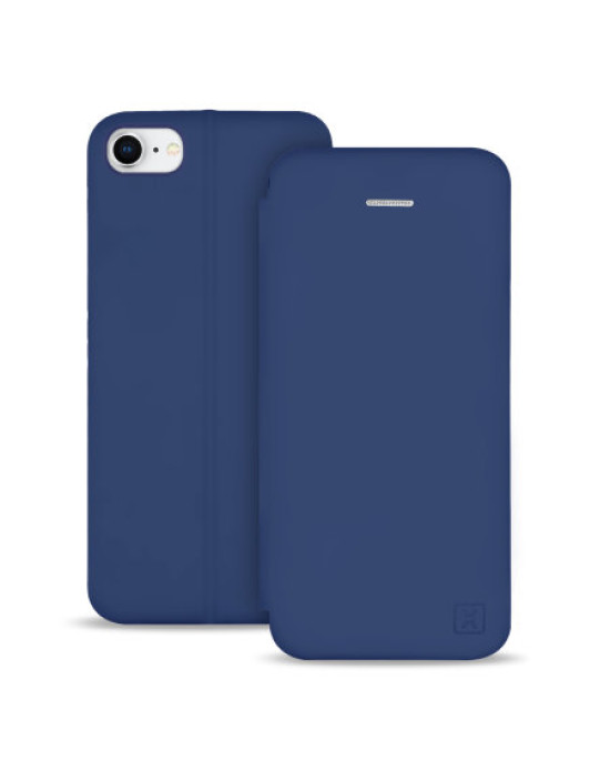 Olixar Soft Silicone iPhone 8 Wallet Case - Navy Blue