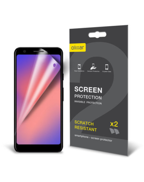 Olixar Google Pixel 3a Film Screen Protector 2-in-1 Pack