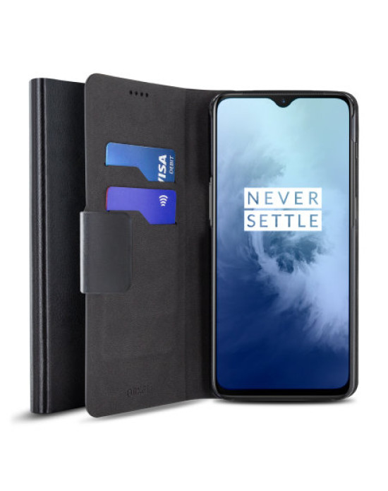 Olixar Leather-Style OnePlus 7T Wallet Stand Case - Black