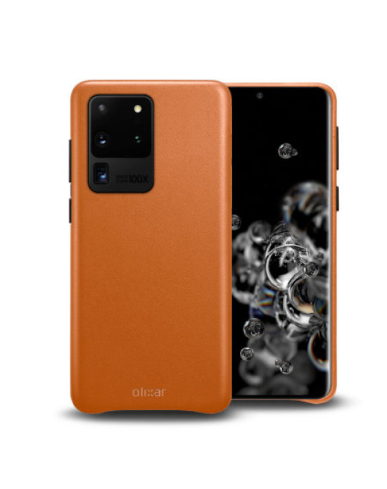 Olixar Genuine Leather Samsung Galaxy S20 Ultra Case - Brown