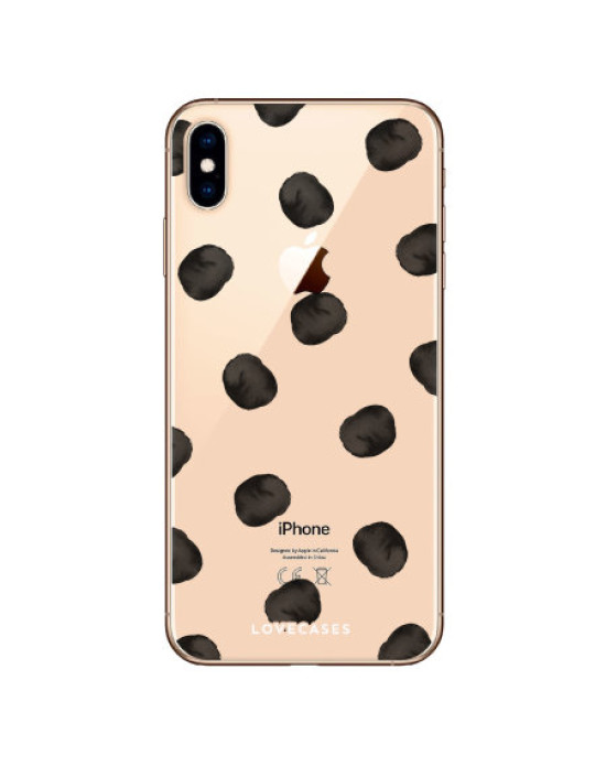 LoveCases iPhone XS Max Polka Phone Case - Clear Black