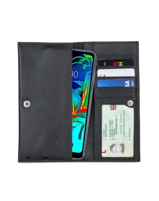 Olixar Primo Genuine Leather LG K50 Wallet Case - Black