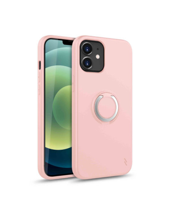 Zizo Revolve Series iPhone 12 Thin Ring Case - Rose Quartz