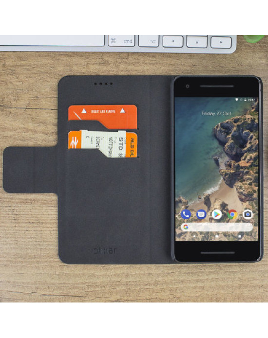 Olixar Leather-Style Google Pixel 2 Wallet Case - Black