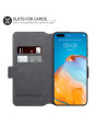 Olixar Slim Genuine Leather Huawei P40 Wallet Case - Black