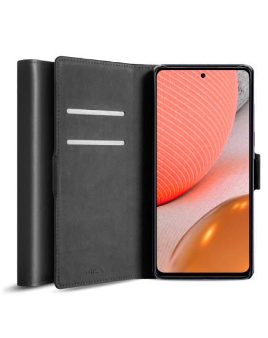 Olixar Genuine Leather Samsung Galaxy A72 Wallet Case - Black