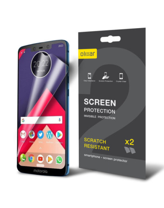 Olixar Motorola Moto X5 Film Screen Protector 2-in-1 Pack