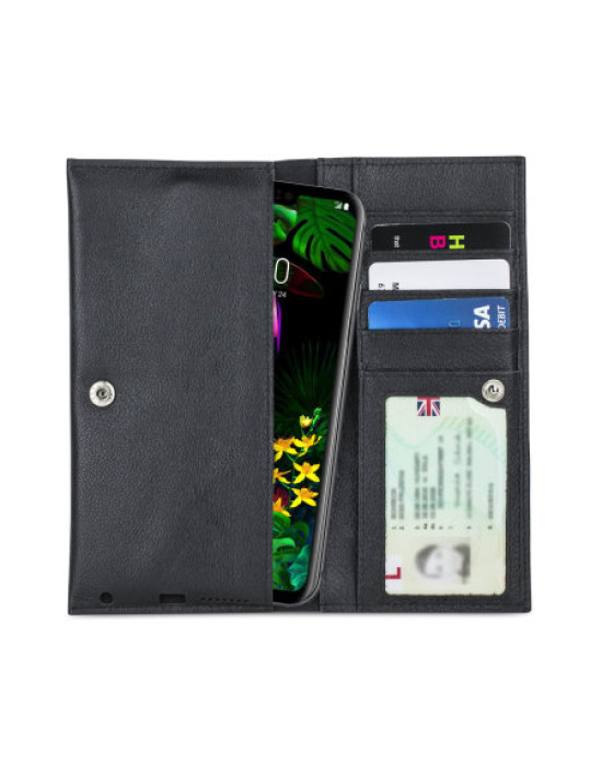 Olixar Primo Genuine Leather LG G8s ThinQ Wallet Case - Black