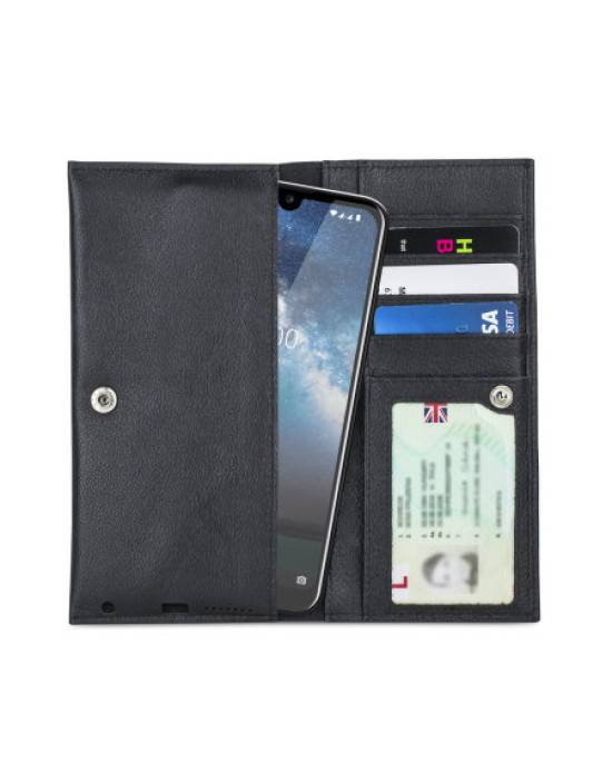 Olixar Primo Genuine Leather Nokia 2.2 Wallet Case - Black