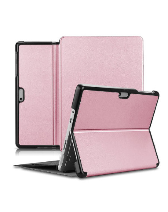 Olixar Leather-style Microsoft Surface Go 1 Folio Stand Case Rose Gold