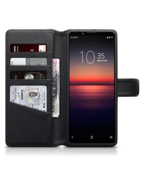 Olixar Genuine Leather Sony Xperia 1 II Wallet Case - Black