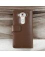 Olixar Genuine Leather LG V10 Wallet Case - Brown