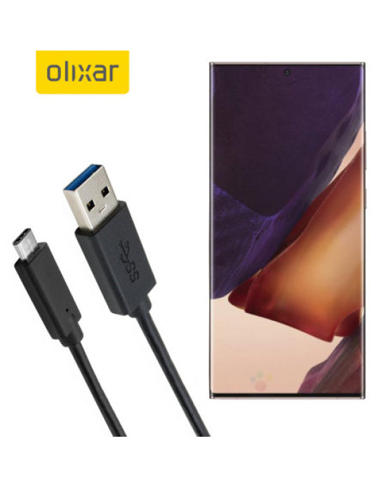 Olixar USB-C Samsung Galaxy Note 20 Ultra Charging Cable - Black 1m