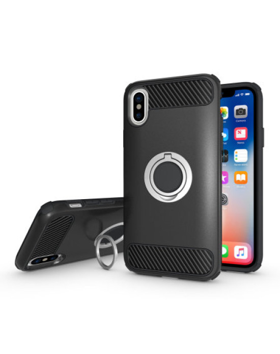 Olixar ArmaRing iPhone X Finger Loop Tough Case - Black