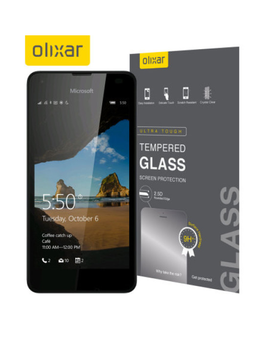 Olixar Microsoft Lumia 550 Tempered Glass Screen Protector