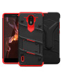 Zizo Bolt Nokia 3.1 C Case & Screen Protector- Black and Red