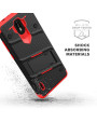 Zizo Bolt Nokia 3.1 C Case & Screen Protector- Black and Red