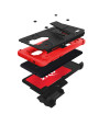 Zizo Bolt Nokia 3.1 C Case & Screen Protector- Black and Red