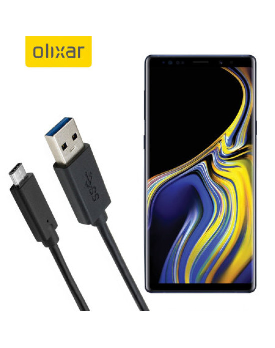Olixar USB-C Samsung Galaxy Note 9 Charging Cable - Black 1m