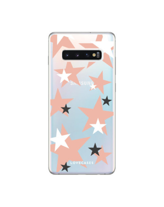 LoveCases Samsung S10 Pink Star Clear Phone Case