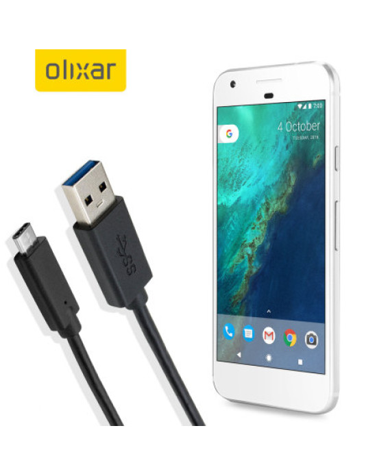 Olixar USB-C Google Pixel Charging Cable - Black 1m