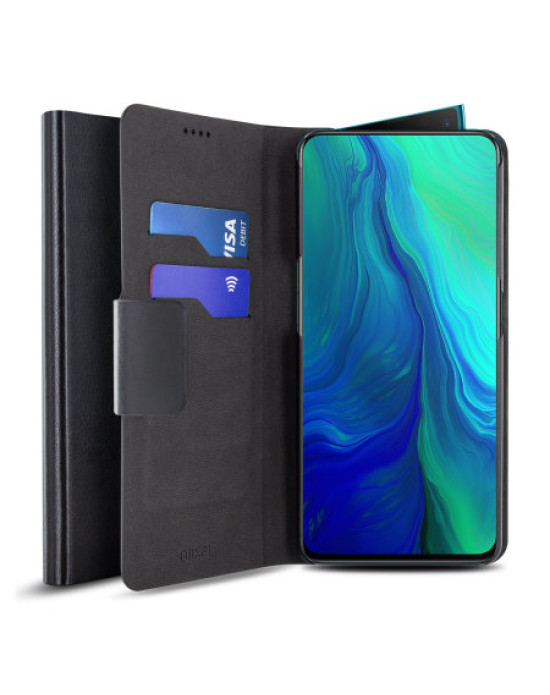 Olixar Leather-Style Oppo Reno Wallet Stand Case - Black