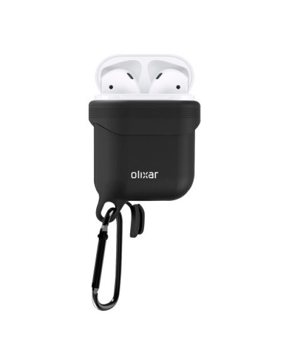 Olixar Soft Silicone Apple AirPods Waterproof Protective Case - Black
