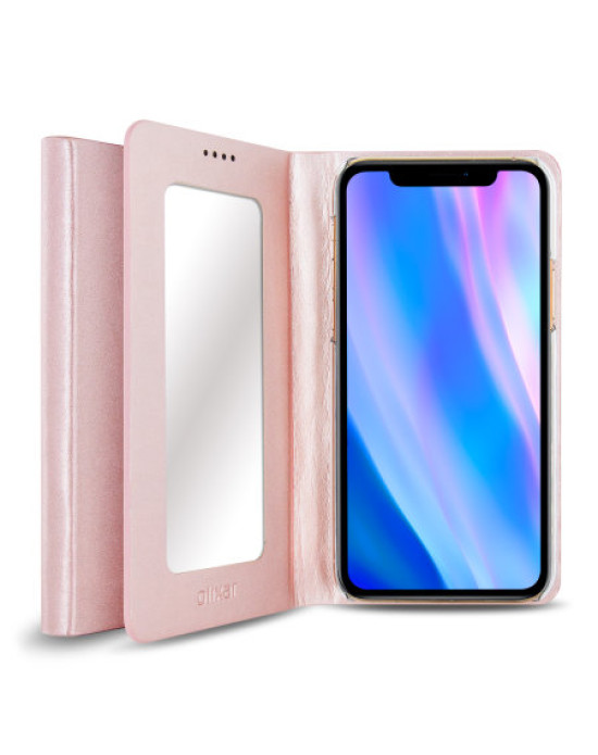 Olixar Leather-Style iPhone 11 Pro Mirror Stand Case - Rose Gold