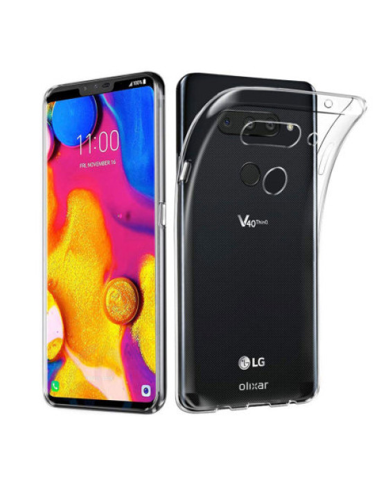 Olixar FlexiShield LG V40 ThinQ Gel Case - 100% Clear