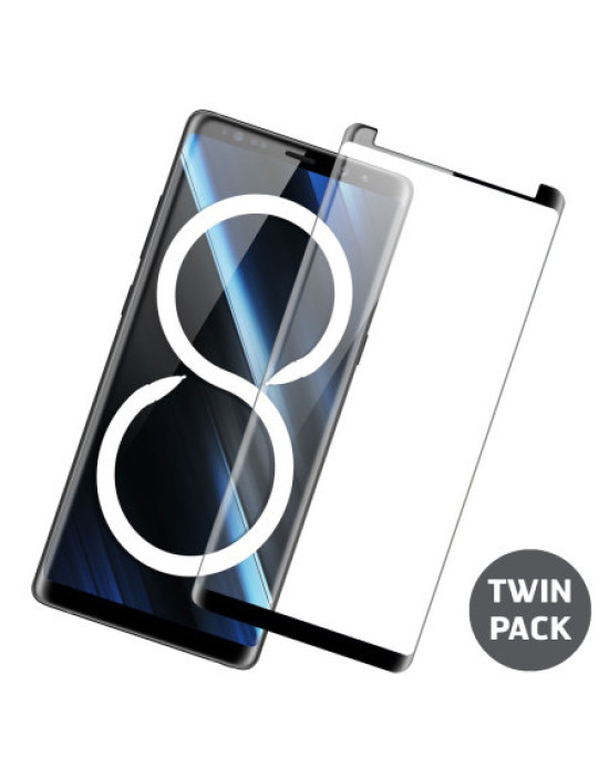 Olixar Samsung Note 8 Case Friendly Glass Screen Protector 2-in-1 Pack