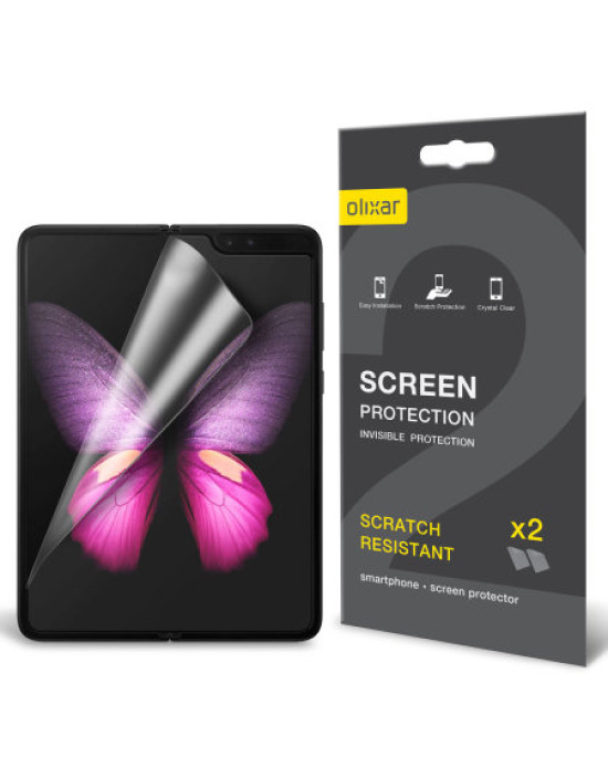 Olixar Samsung Galaxy Fold Film Screen Protector 2-in-1 Pack