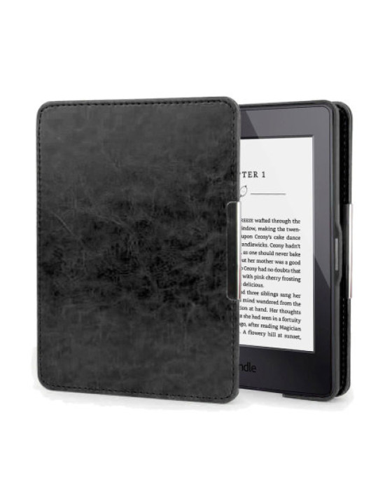 Olixar Genuine Leather Kindle Paperwhite 3 / 2 / 1 Folio Case - Black
