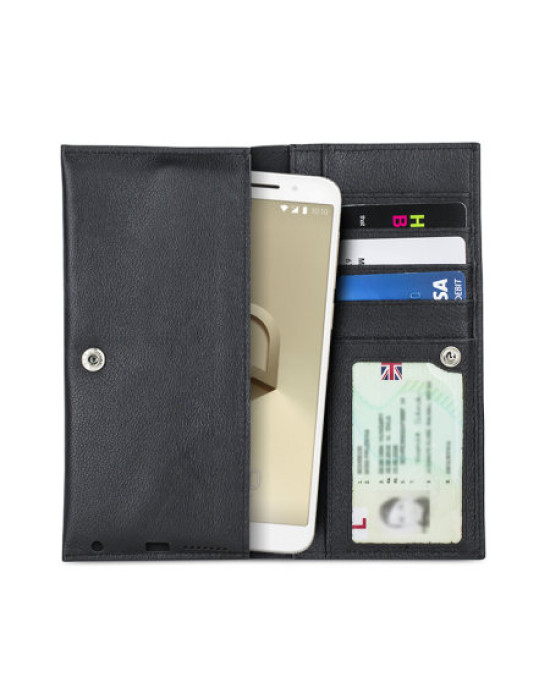Olixar Primo Genuine Leather Alcatel 3 Pouch Wallet Case - Black