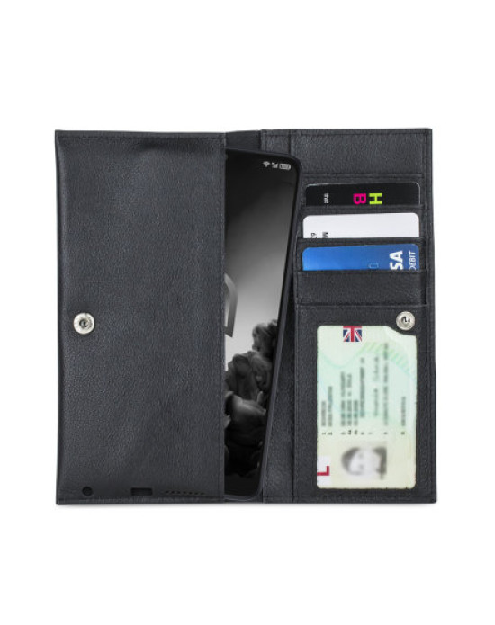 Olixar Primo Genuine Leather Alcatel 3L Wallet Case - Black