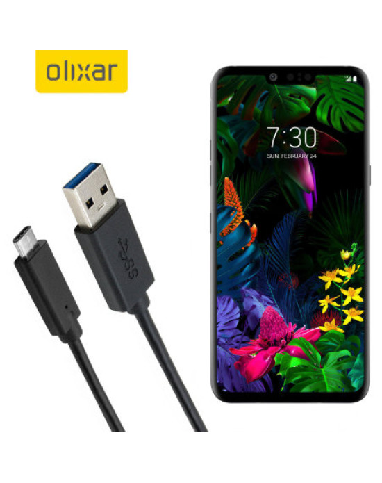 Olixar USB-C LG G8s ThinQ Charging Cable - Black 1m