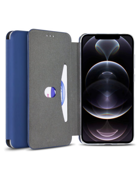 Olixar Soft Silicone iPhone 12 Pro Wallet Case - Midnight Blue