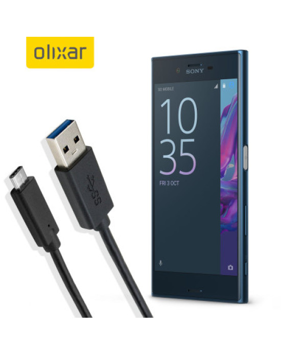 Olixar USB-C Sony Xperia X Compact Charging Cable - Black 1m Olixar USB-C Sony Xperia X Compact Charging Cable - Black 1m