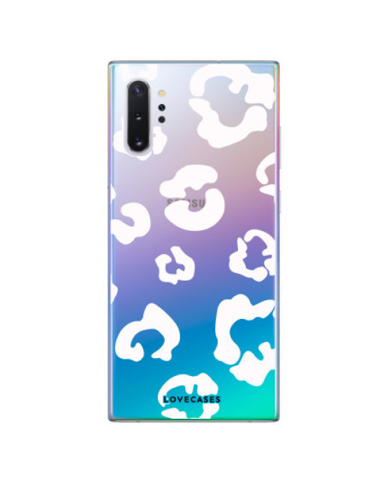 LoveCases Samsung Note 10 Plus 5G Leopard Print Case- Clear White LoveCases Samsung Note 10 Plus 5G Leopard Print Case- Clear White
