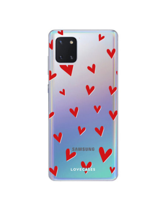 LoveCases Samsung Galaxy Note 10 Lite Hearts Clear Phone Case LoveCases Samsung Galaxy Note 10 Lite Hearts Clear Phone Case