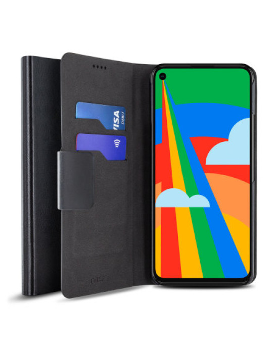Olixar Leather-Style Google Pixel 5 Wallet Stand Case - Black