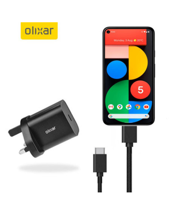 Olixar Google Pixel 5 18W USB-C Fast Mains Charger & 1.5m Cable