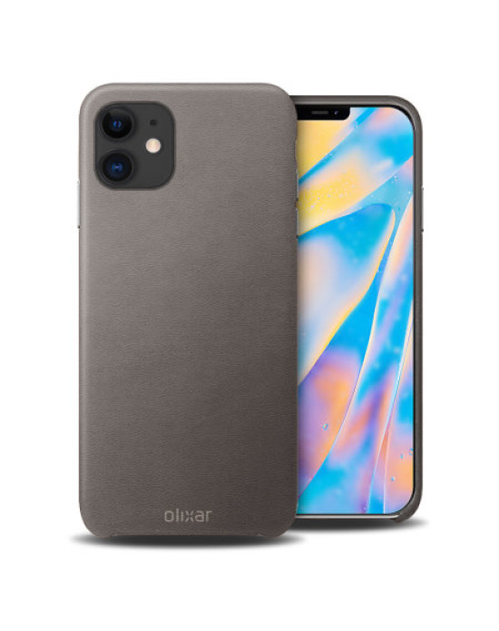 Olixar Genuine Leather iPhone 12 Case - Grey