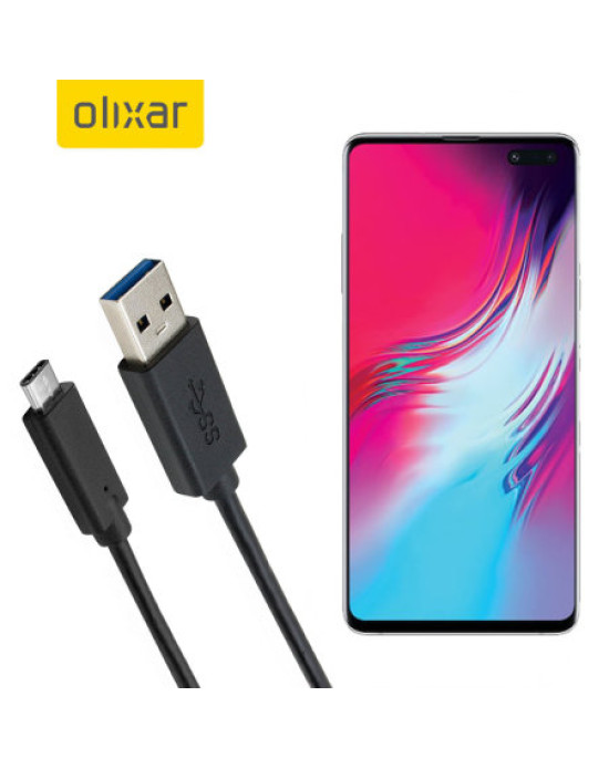 Olixar USB-C Samsung Galaxy S10 5G Charging Cable - Black 1m