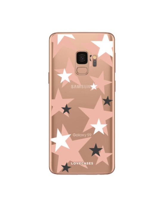 LoveCases S9 Plus Clear Pink Star Phone Case