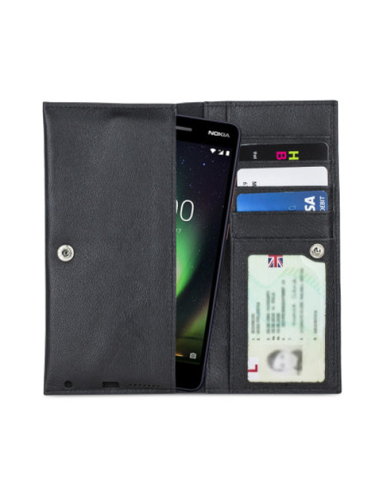 Olixar Primo Genuine Leather Nokia 2.1 Pouch Wallet Case - Black