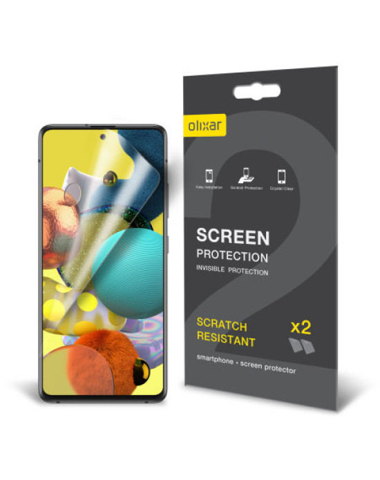 Olixar Samsung Galaxy A51 5G Film Screen Protector 2-in-1 Pack