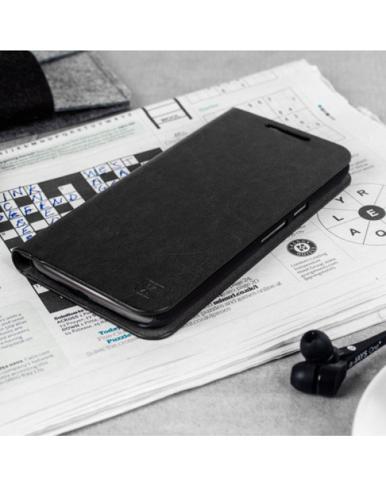 Olixar Leather-Style Moto G4 Wallet Stand Case - Black