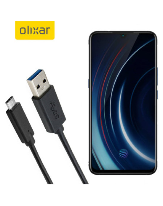 Olixar USB-C Vivo iQOO Charging Cable - Black 1m